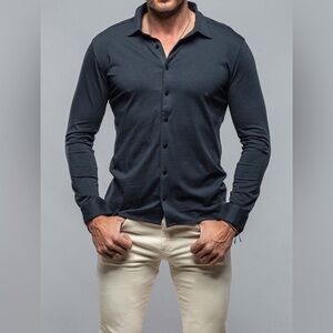 GEORG ROTH Cambria Button Up Polo in Navy, Men’s XXL, BRAND NEW